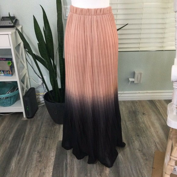 PLeated Ombré Long Skirt Small - Picture 1 of 3